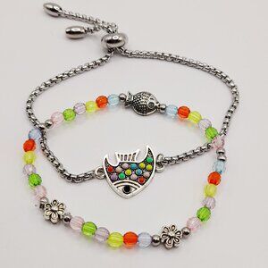 Adjustable Stainless Steel Bracelet | Fish | Amulet & Stack